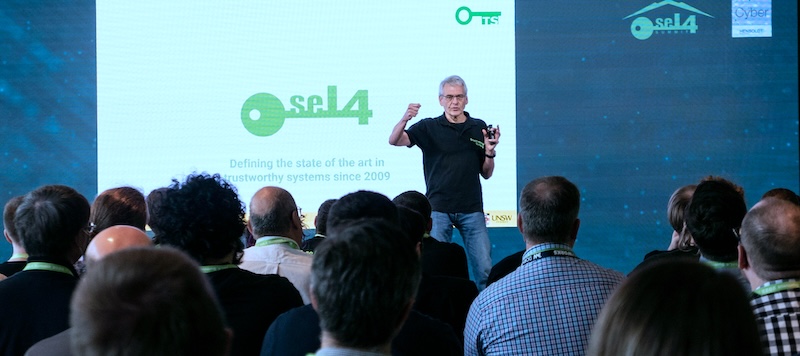 Gernot Heiser presenting at the seL4 Summit 2022