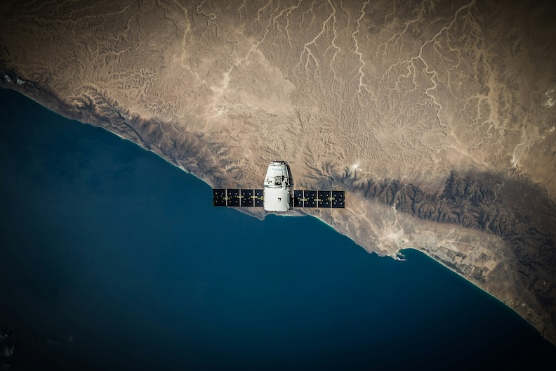 a satellite over the earth