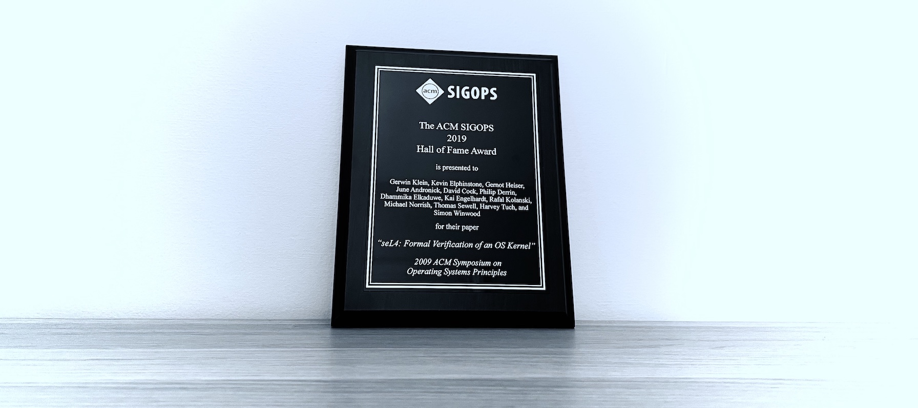 ACM SIGOPS award plaque